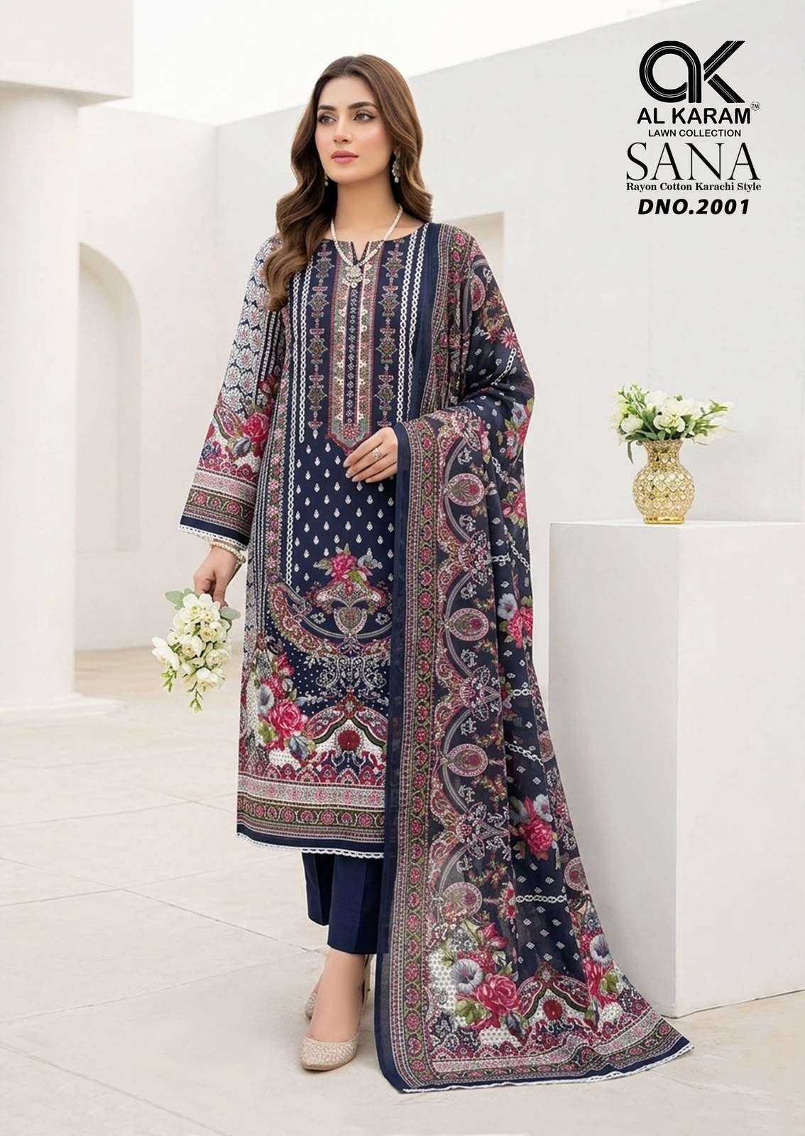 Al Karam Sana Vol 2 Rayon Printed Dress Material - Amrah Wholesale