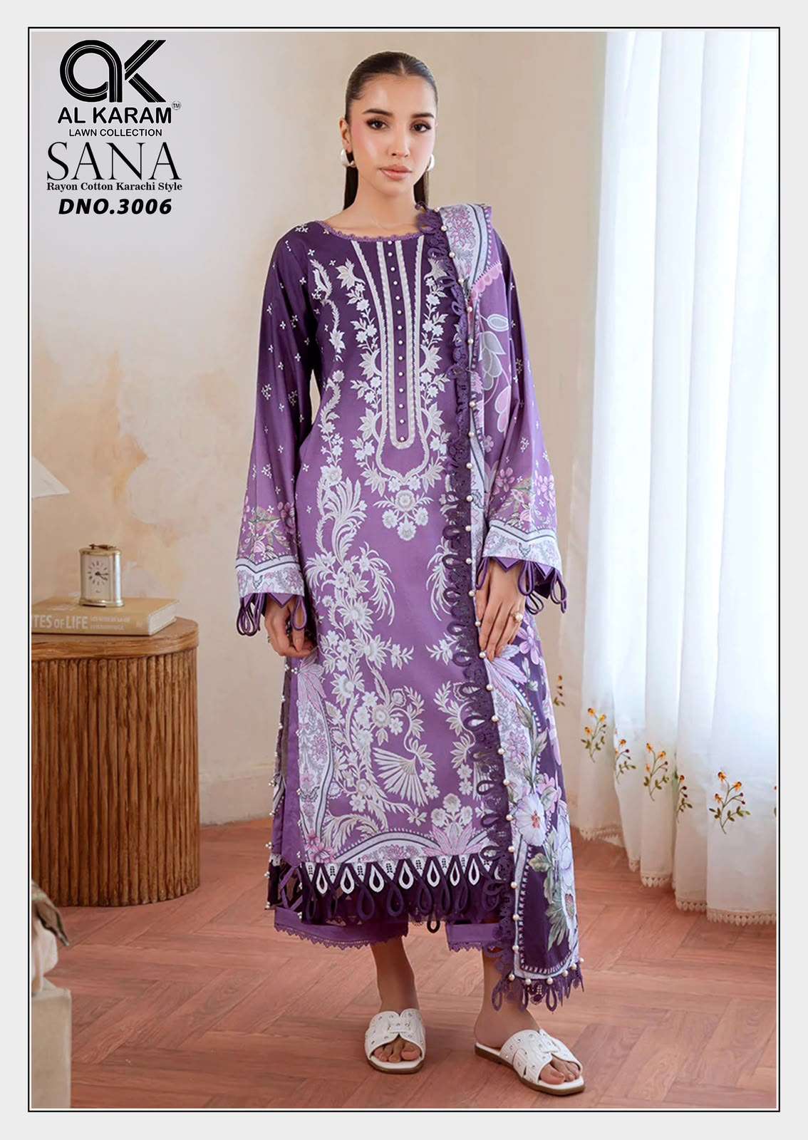 AL KARAM SANA VOL-3 Cotton Printed Unstitched Pakistani Suit Set