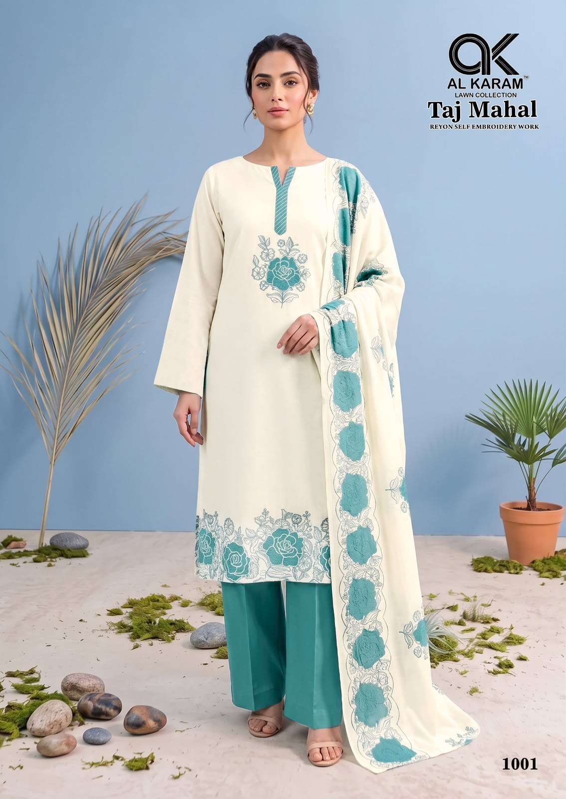 Al Karam Taj Mahal Rayon Dress Material