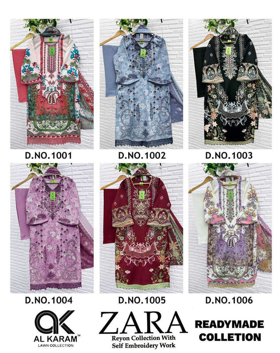 Al Karam Zara Rayon Embroidered Salwar Suit Set - Amrah Wholesale