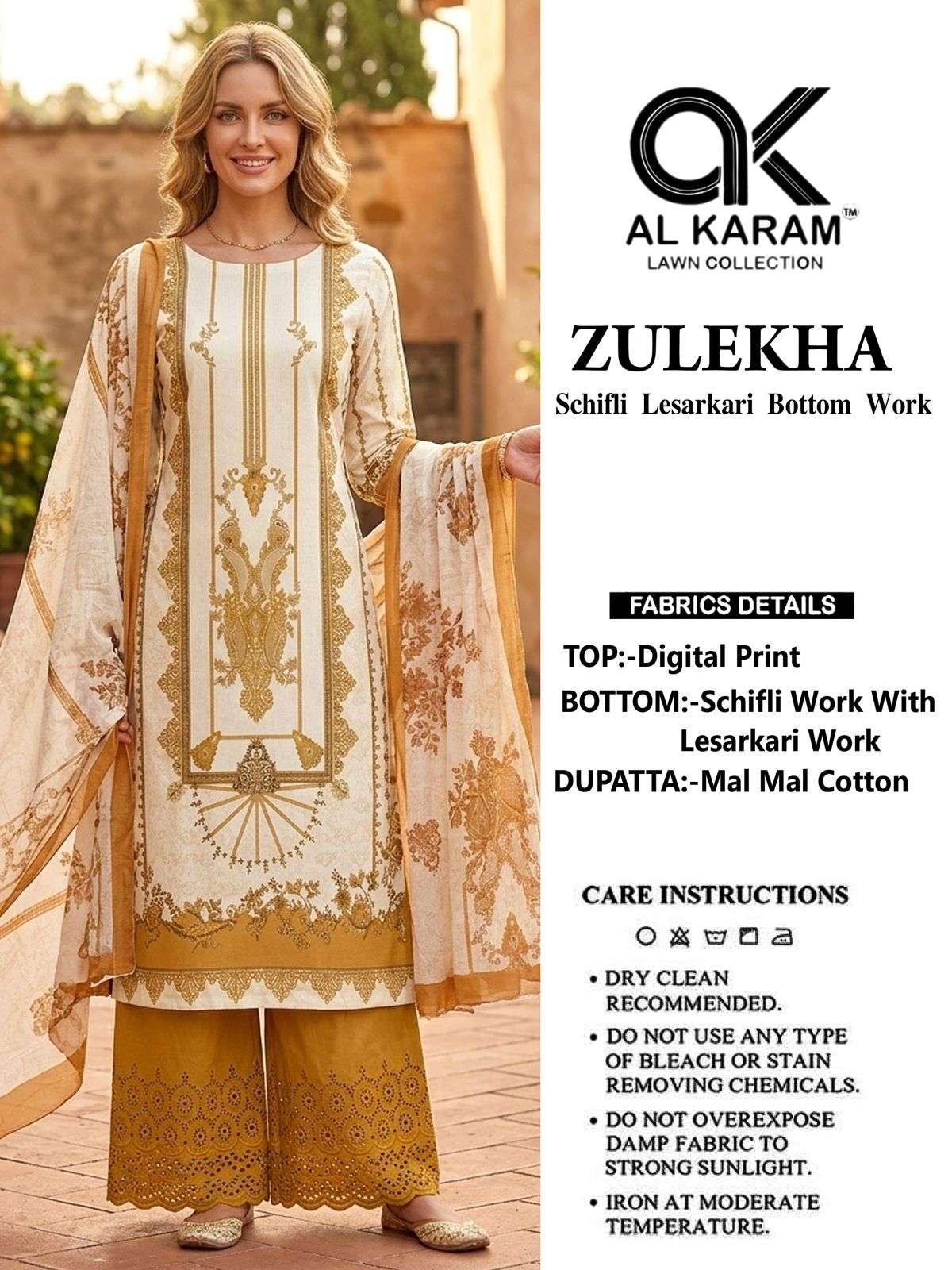 Al Karam Zulekha Cotton Digital Printed Dress Material - Amrah Wholesale