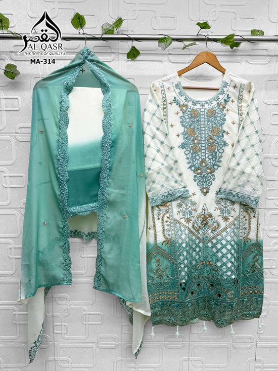 Al-Qasr MA-314 NX Silk Embroidered Salwar Suit Set
