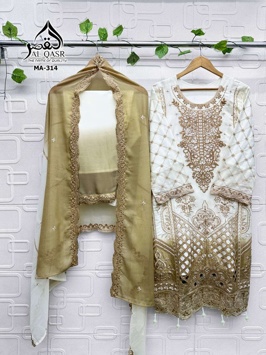Al-Qasr MA-314 NX Silk Embroidered Salwar Suit Set