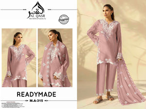 Al-Qasr MA-315 Organza Embroidered Salwar Suit Set