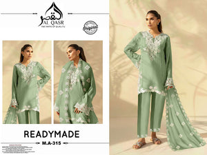 Al-Qasr MA-315 Organza Embroidered Salwar Suit Set