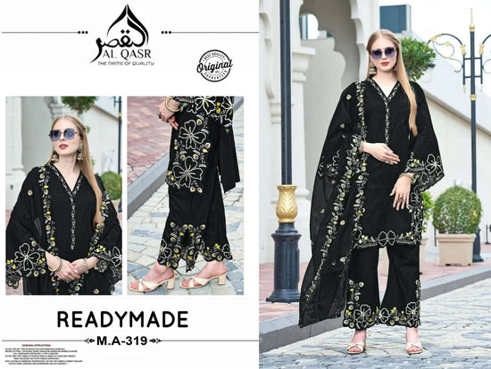 AL-QASR MA-319 Roman Silk Embroidery Stitched Pakistani Suit