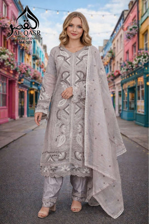 AL-QASR MA-321 Viscose Embroidered Pakistani Suit Set