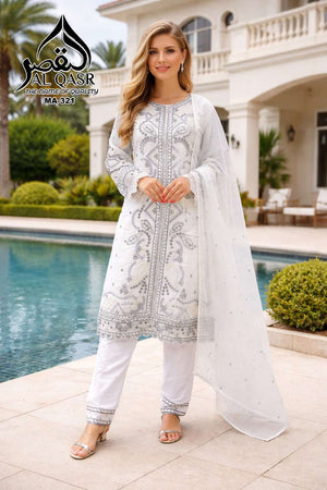 AL-QASR MA-321 Viscose Embroidered Pakistani Suit Set