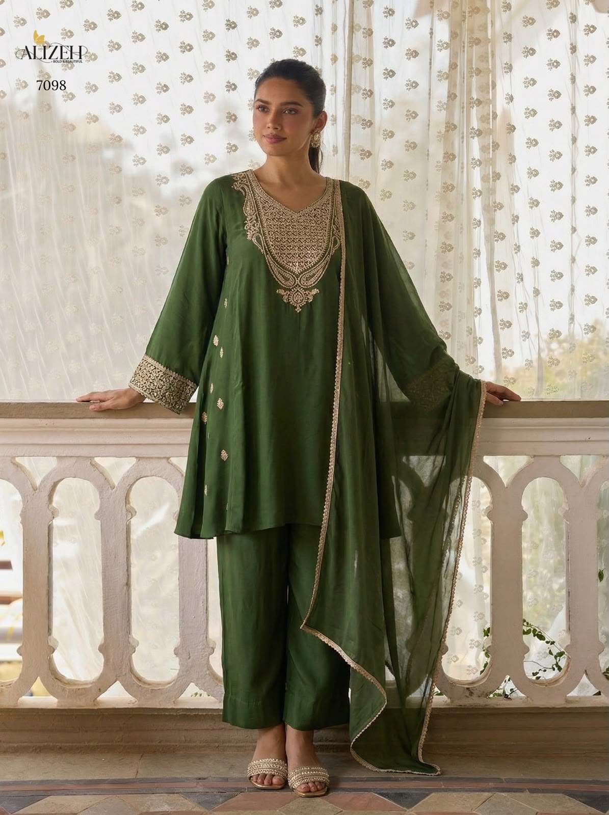 ALIZEH 7098 to 7101 Cotton Silk Stitched Punjabi Suit Set