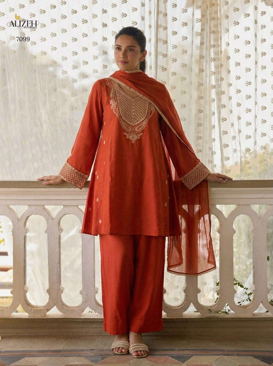 ALIZEH 7098 to 7101 Cotton Silk Stitched Punjabi Suit Set