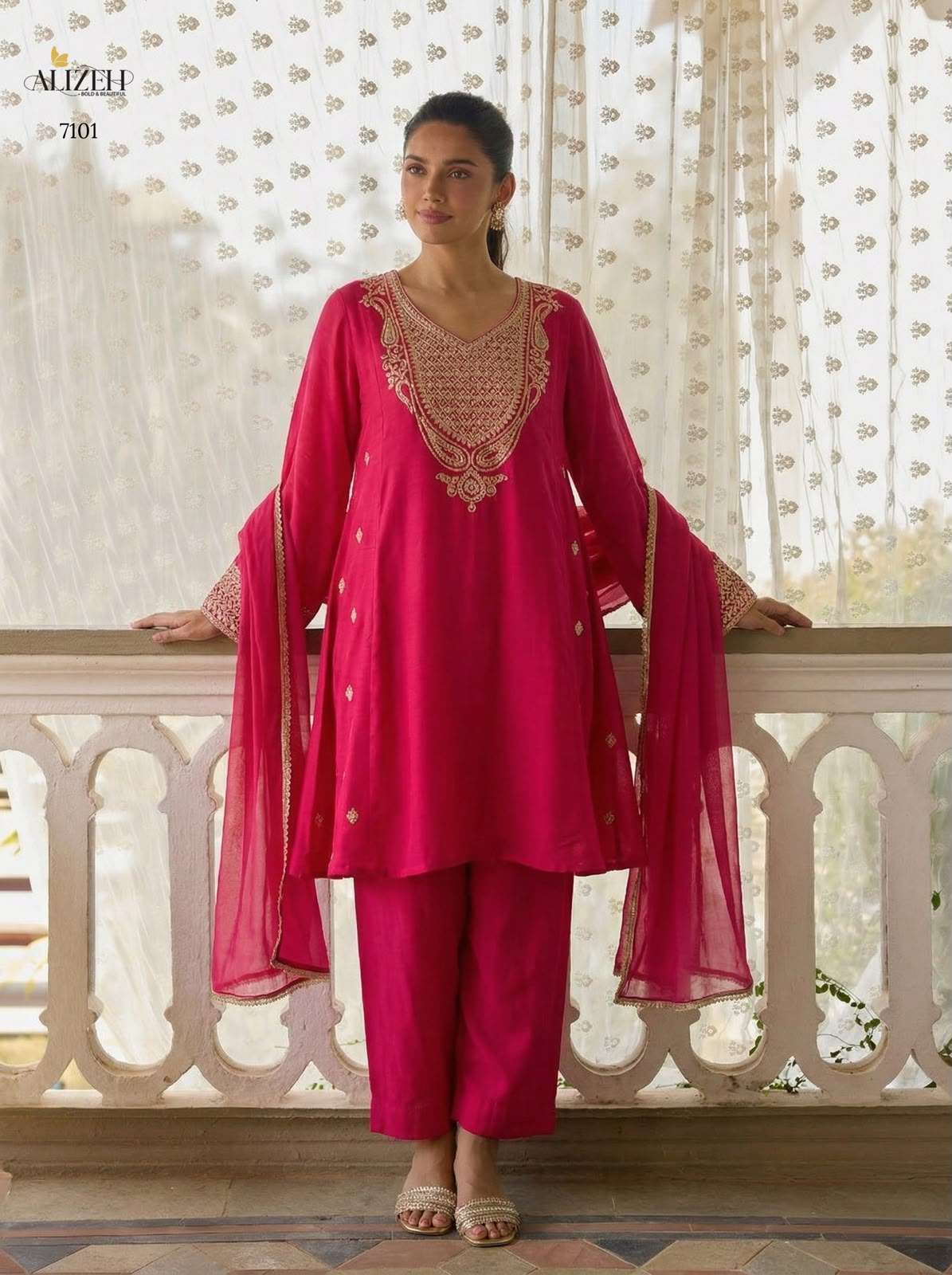 ALIZEH 7098 to 7101 Cotton Silk Stitched Punjabi Suit Set