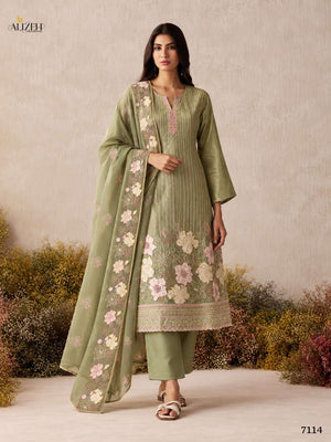 Alizeh 7114 To 7117 Shimmer Silk Embroidered Salwar Suit Set