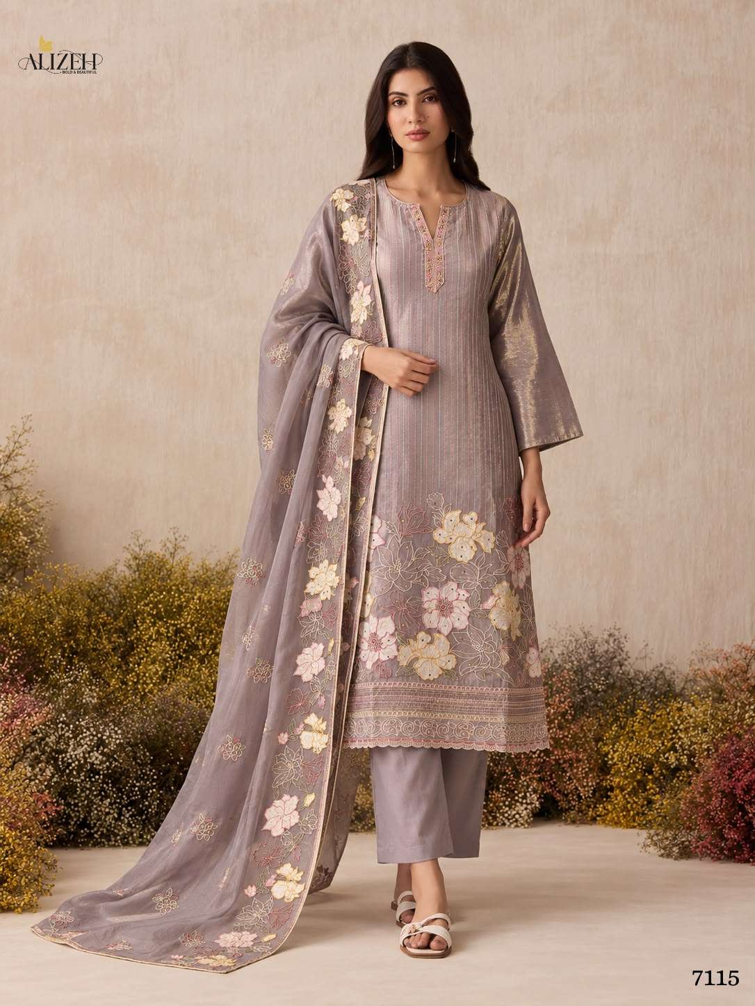 Alizeh 7114 To 7117 Shimmer Silk Embroidered Salwar Suit Set