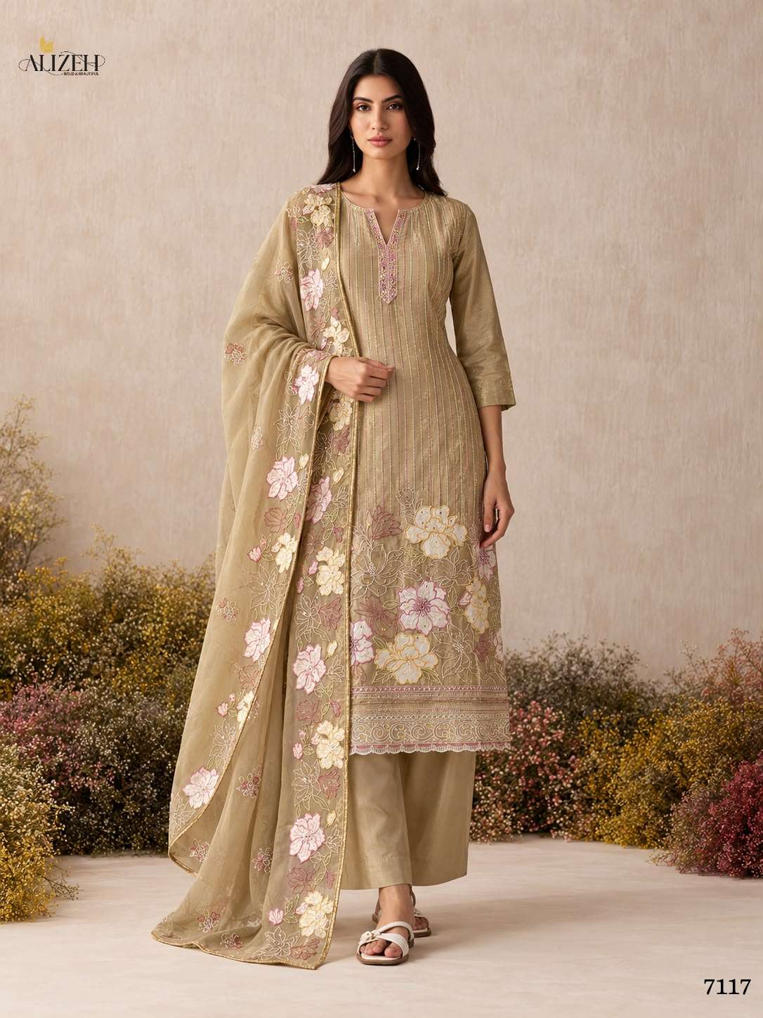 Alizeh 7114 To 7117 Shimmer Silk Embroidered Salwar Suit Set