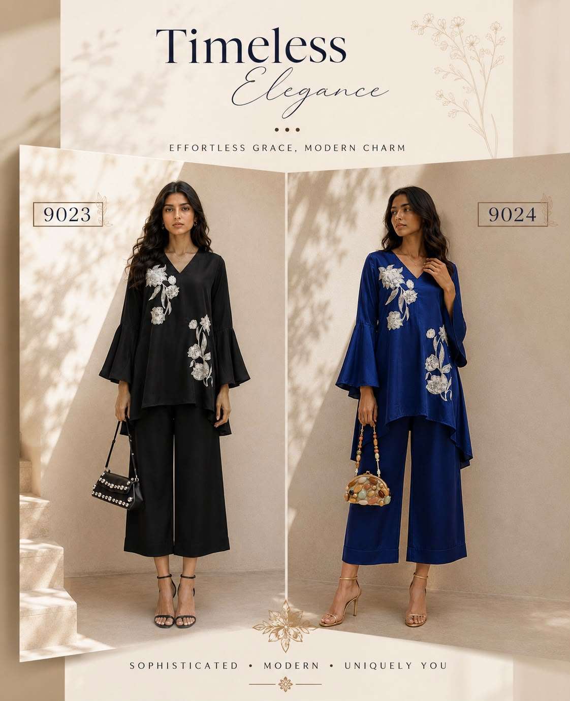 ALIZEH 9023 to 9024 Premium Crepe Printed Stitched Co-Ord Set
