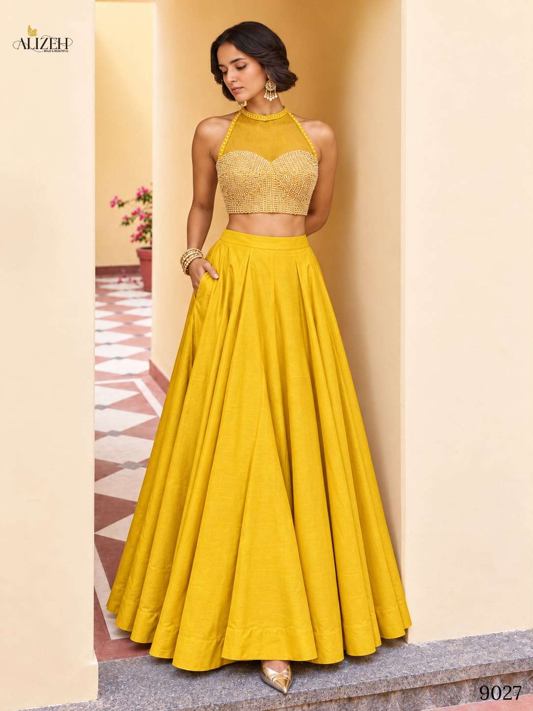 Alizeh 9027 To 9030 Roman Silk Printed Stitched Party Wear Lehenga Set