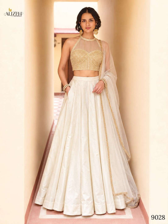 Alizeh 9027 To 9030 Roman Silk Printed Stitched Party Wear Lehenga Set