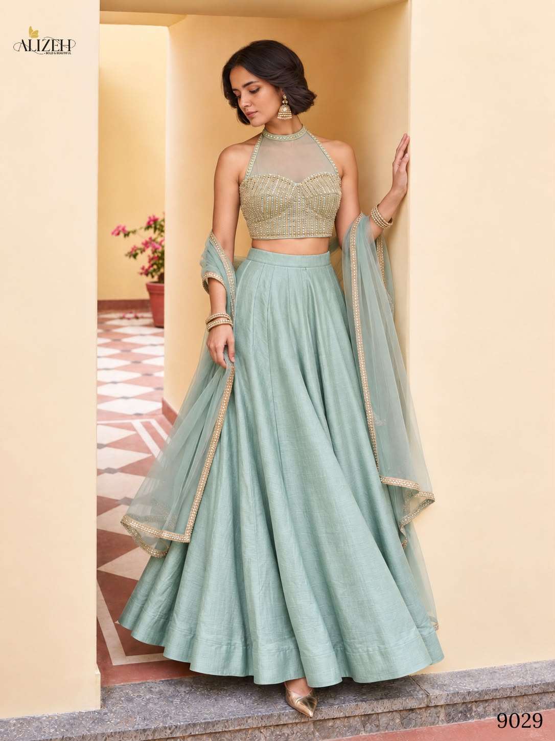 Alizeh 9027 To 9030 Roman Silk Printed Stitched Party Wear Lehenga Set