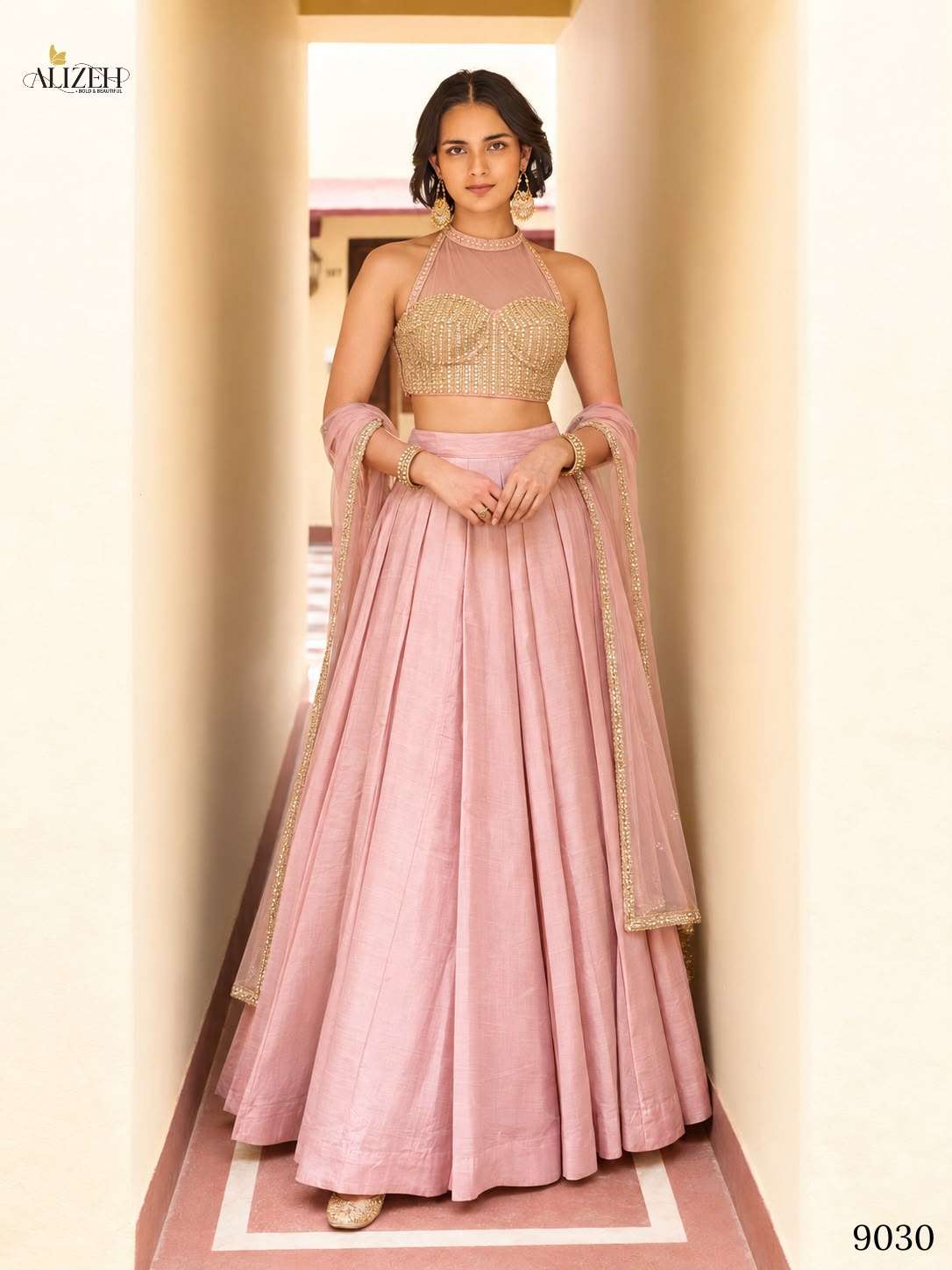 Alizeh 9027 To 9030 Roman Silk Printed Stitched Party Wear Lehenga Set