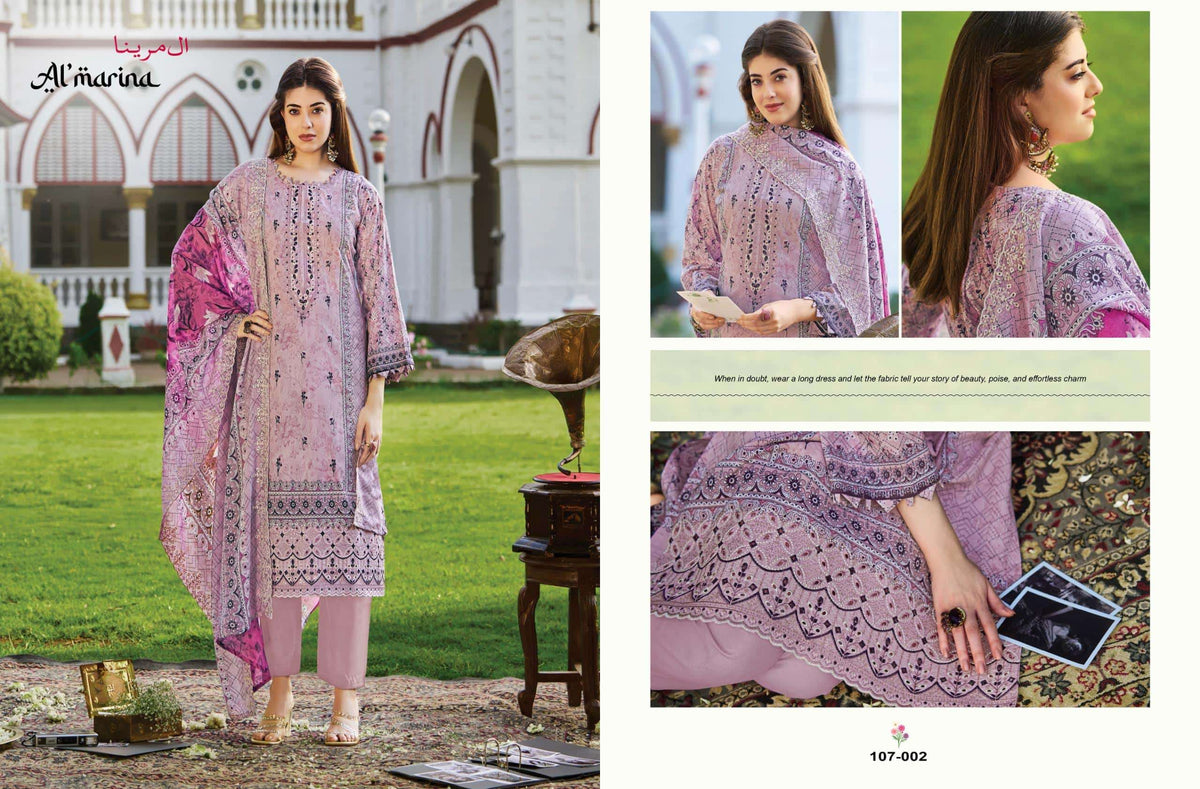 Almarina Alfaaz Cotton Printed Pakistani Suit