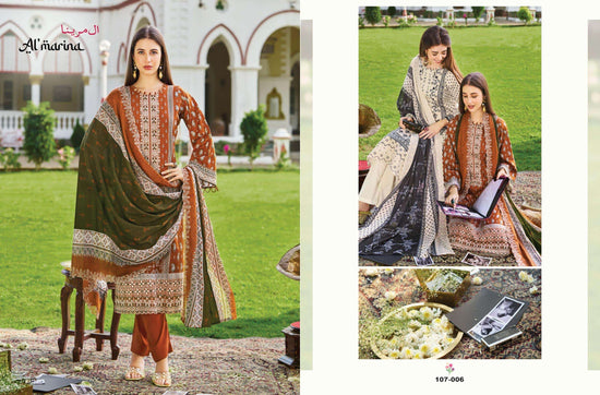 Almarina Alfaaz Cotton Printed Pakistani Suit