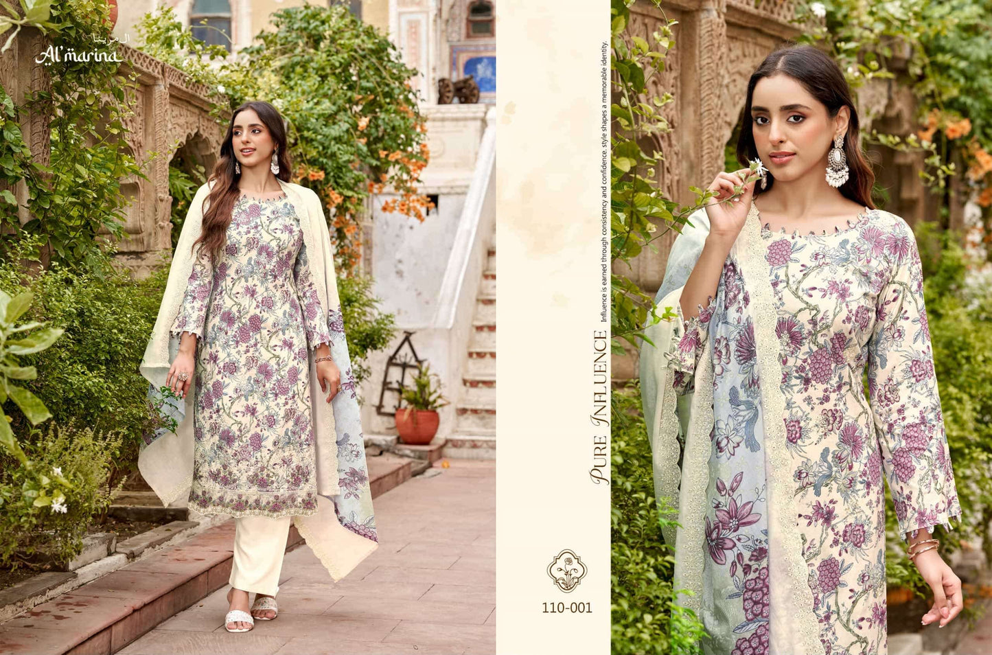 ALMARINA CHIKANKARI VOL-6 001 TO 006 Series Cotton Printed Pakistani Suit