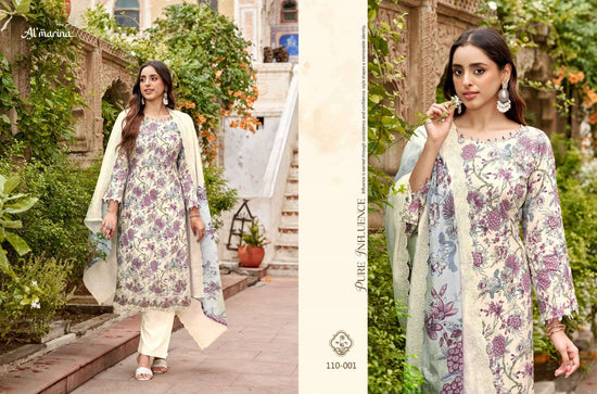 ALMARINA CHIKANKARI VOL-6 001 TO 006 Series Cotton Printed Pakistani Suit