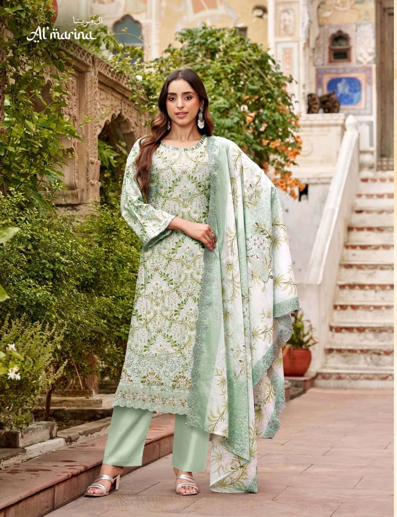 ALMARINA CHIKANKARI VOL-6 001 TO 006 Series Cotton Printed Pakistani Suit