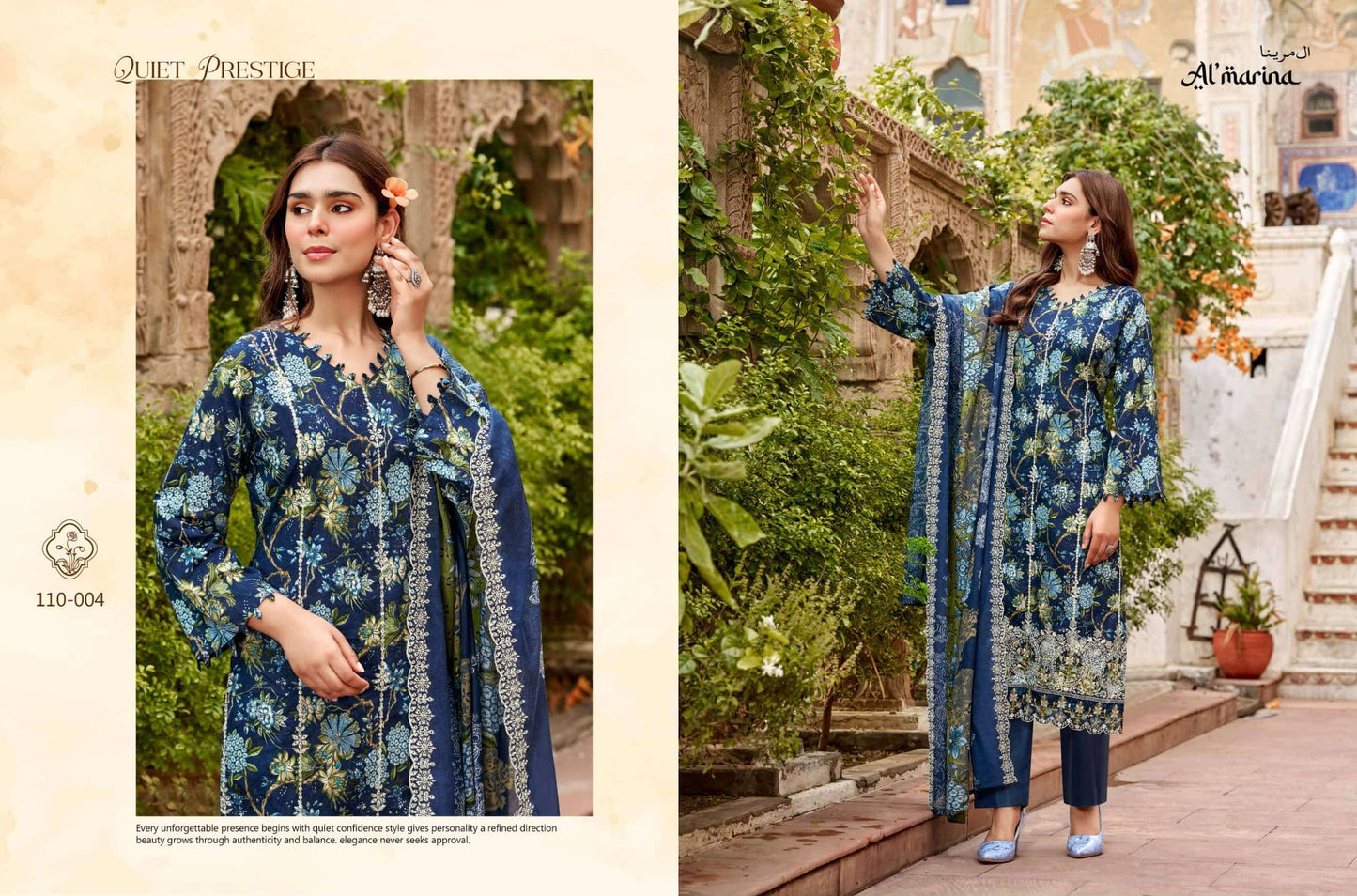 ALMARINA CHIKANKARI VOL-6 001 TO 006 Series Cotton Printed Pakistani Suit