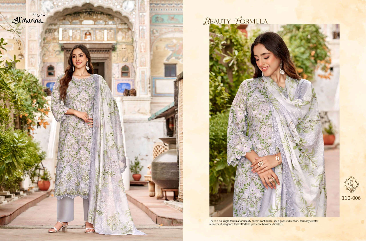 ALMARINA CHIKANKARI VOL-6 001 TO 006 Series Cotton Printed Pakistani Suit