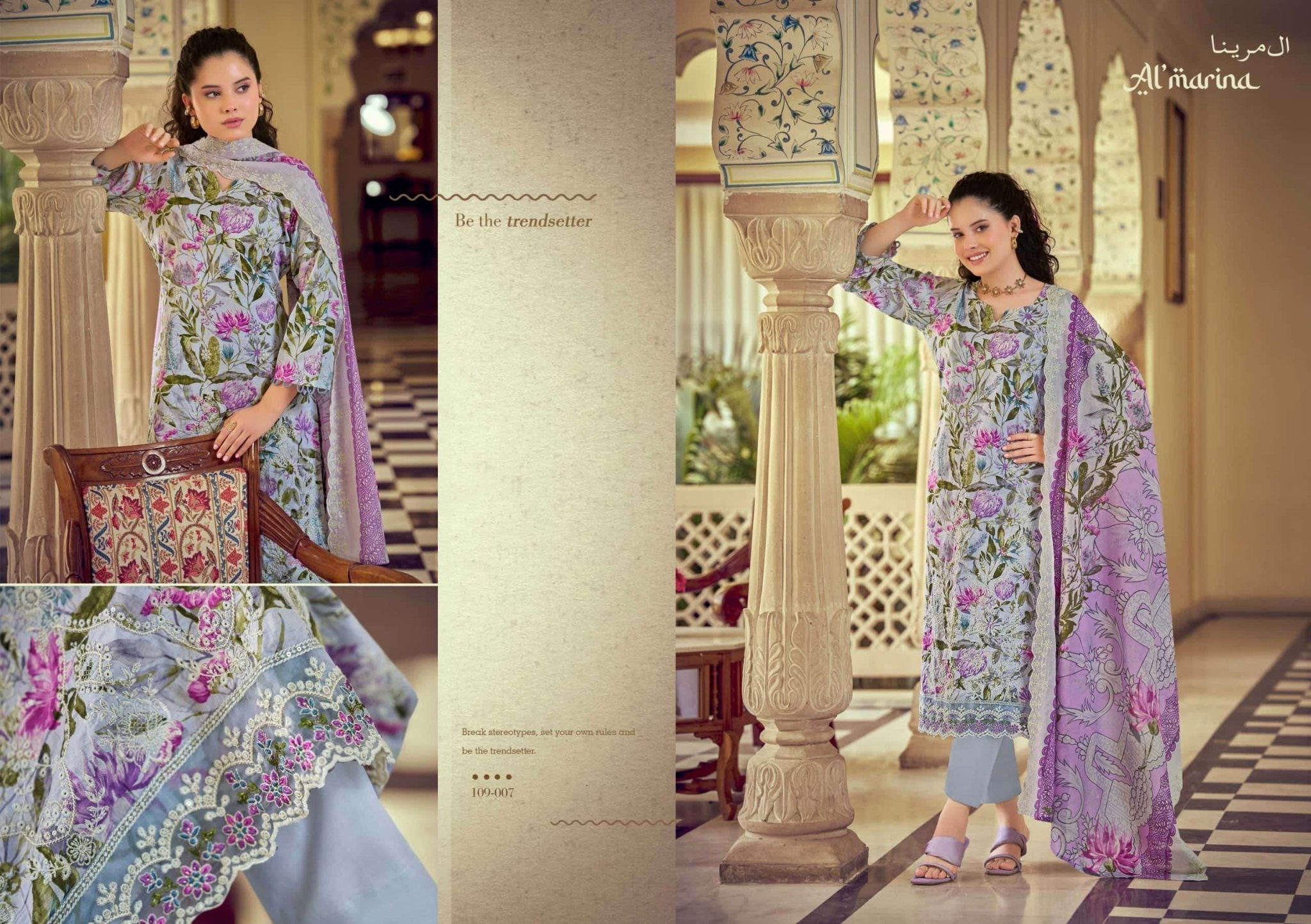 Almarina Chikankari Vol-5 Cotton Pakistani Suit - Amrah Wholesale