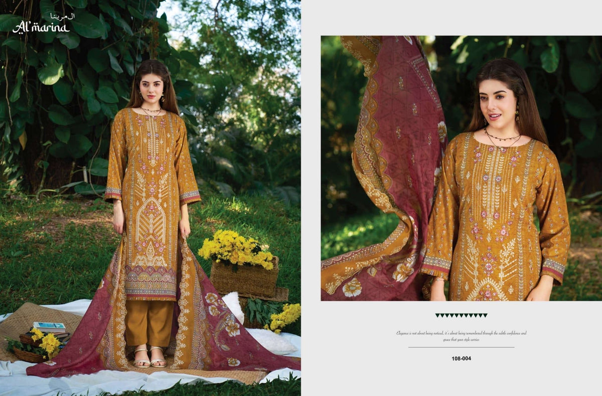 ALMARINA SUKOON - E - SAFAR Cotton Pakistani Suit - Amrah Wholesale