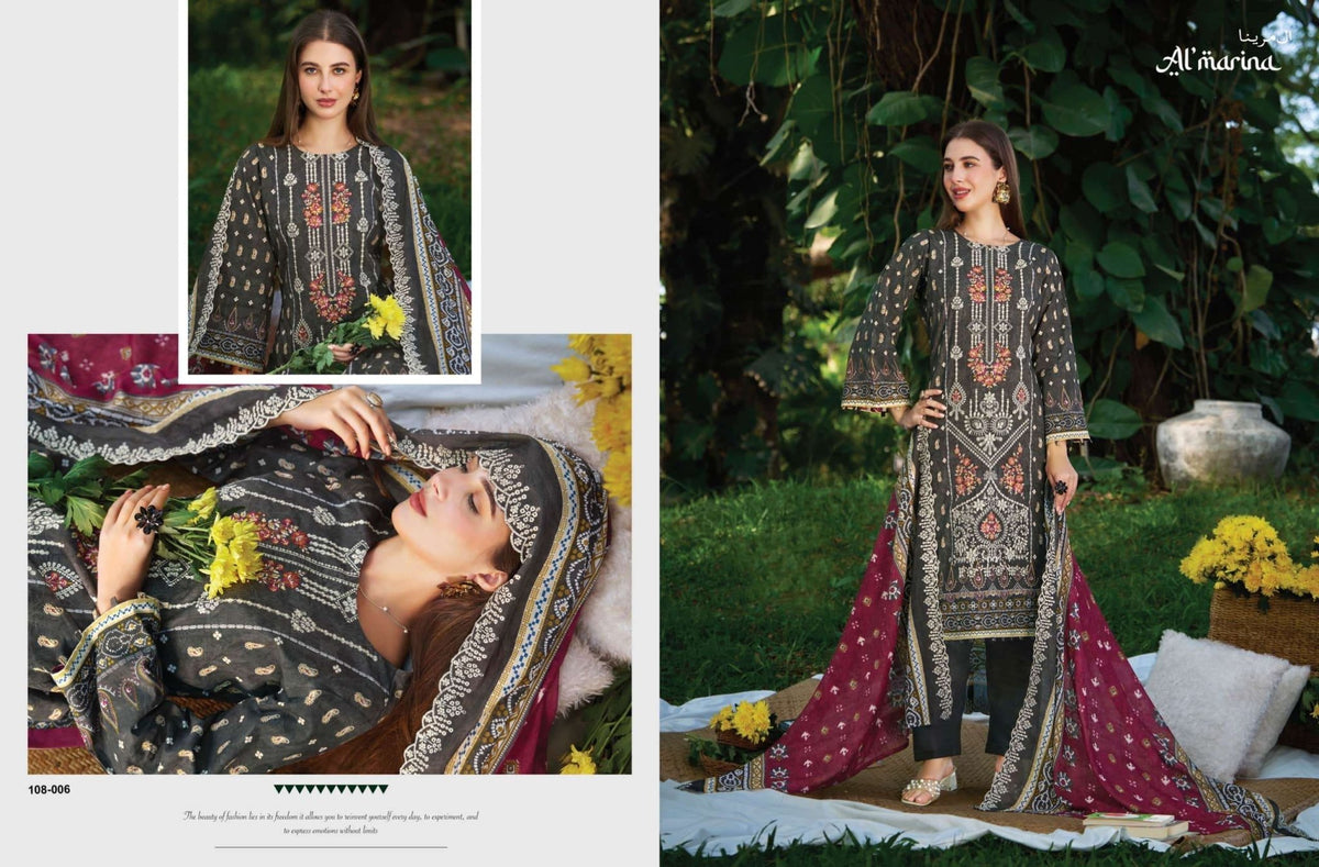 ALMARINA SUKOON - E - SAFAR Cotton Pakistani Suit - Amrah Wholesale
