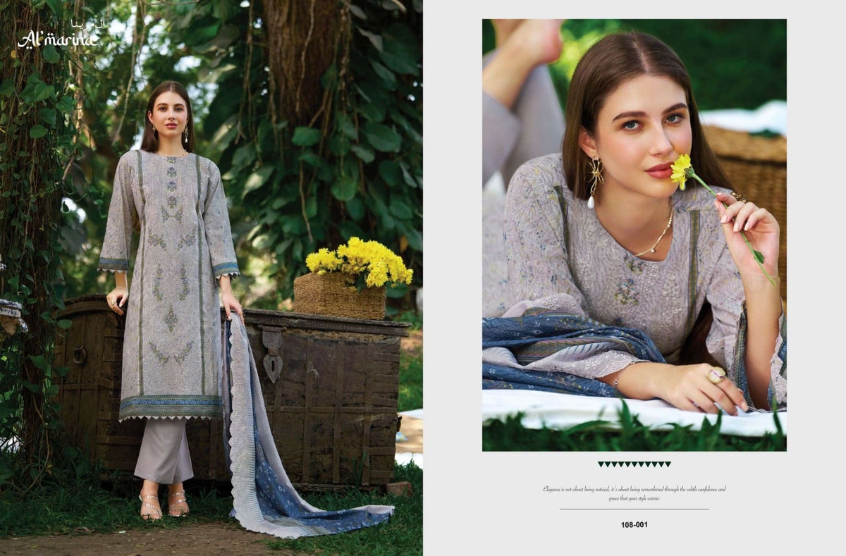 ALMARINA SUKOON - E - SAFAR Cotton Pakistani Suit - Amrah Wholesale