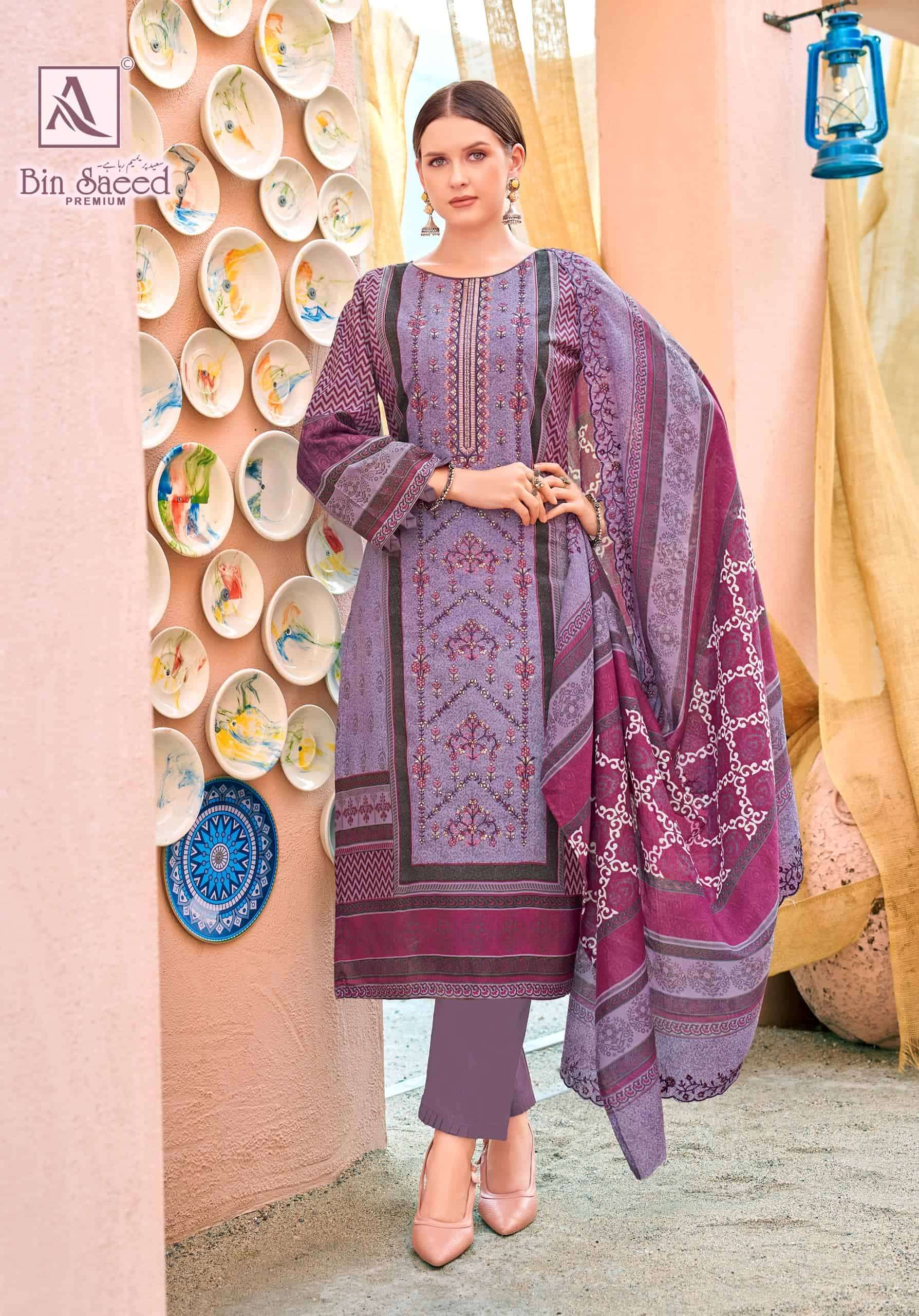 Alok Suit Bin Saeed Premium Cotton Pakistani Suit