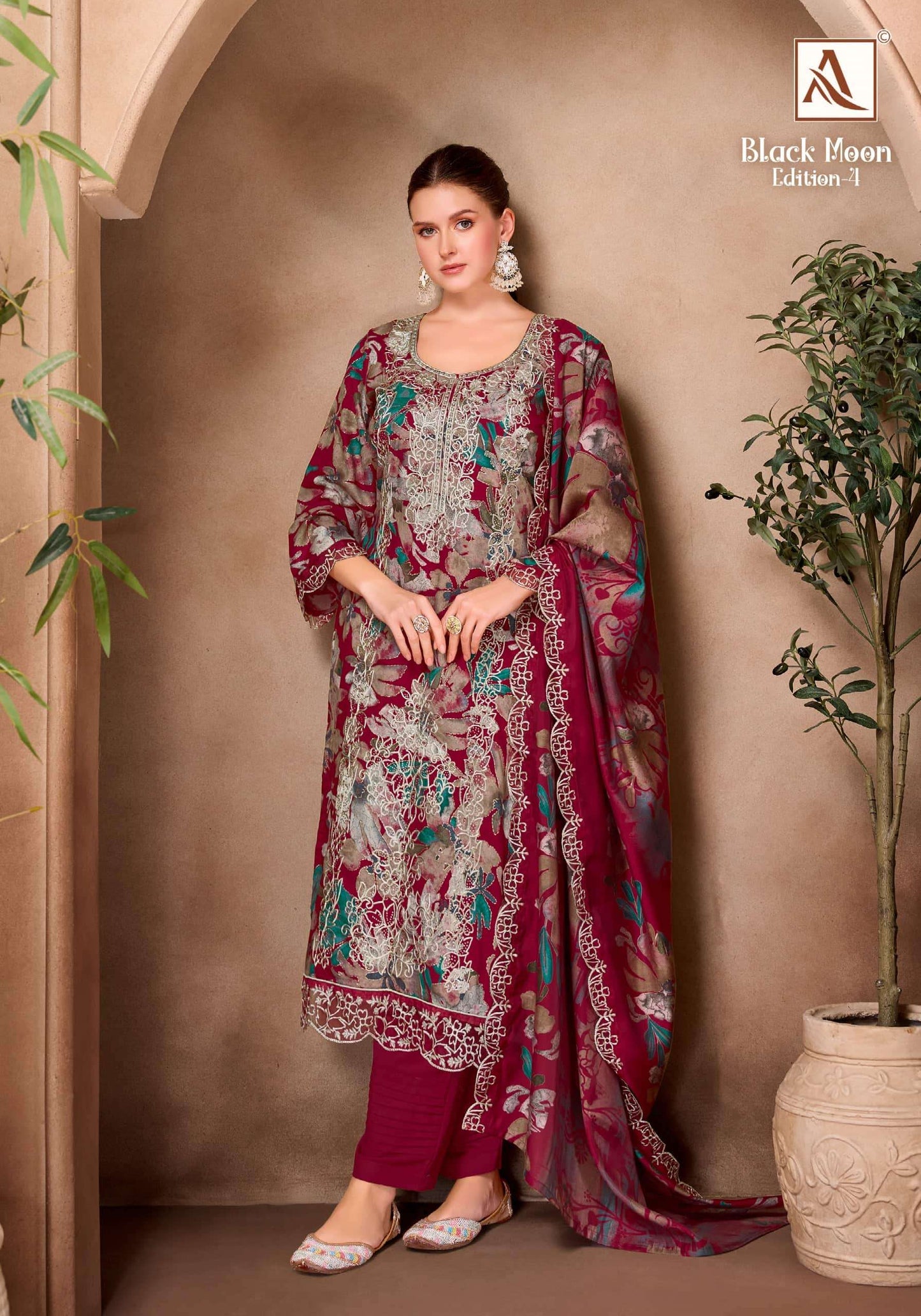 ALOK SUIT BLACK MOON VOL-4 Viscose Rayon Pakistani Suit