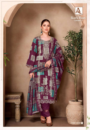 ALOK SUIT BLACK MOON VOL-4 Viscose Rayon Pakistani Suit
