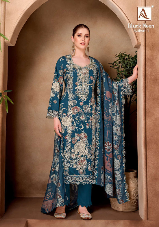 ALOK SUIT BLACK MOON VOL-4 Viscose Rayon Pakistani Suit