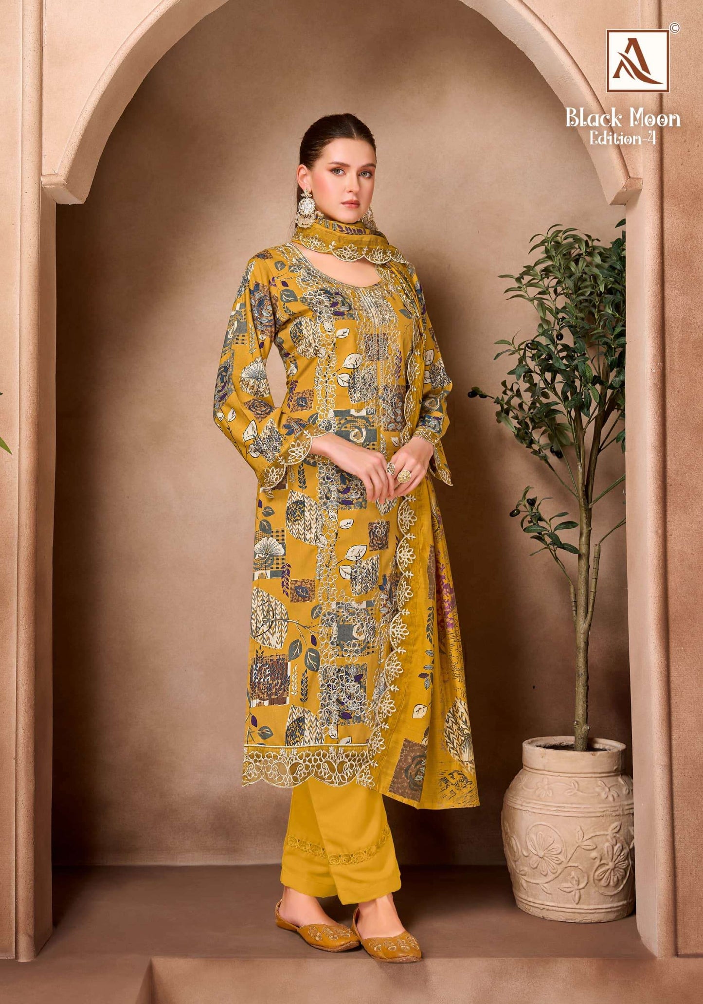 ALOK SUIT BLACK MOON VOL-4 Viscose Rayon Pakistani Suit
