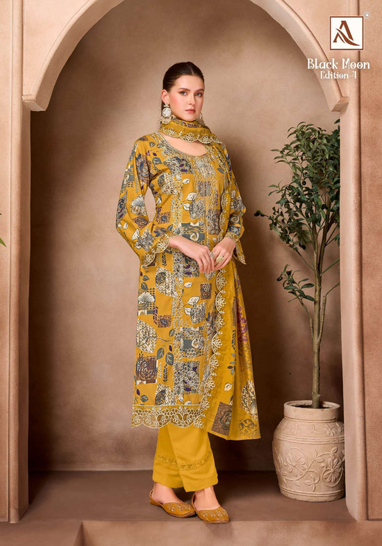 ALOK SUIT BLACK MOON VOL-4 Viscose Rayon Pakistani Suit