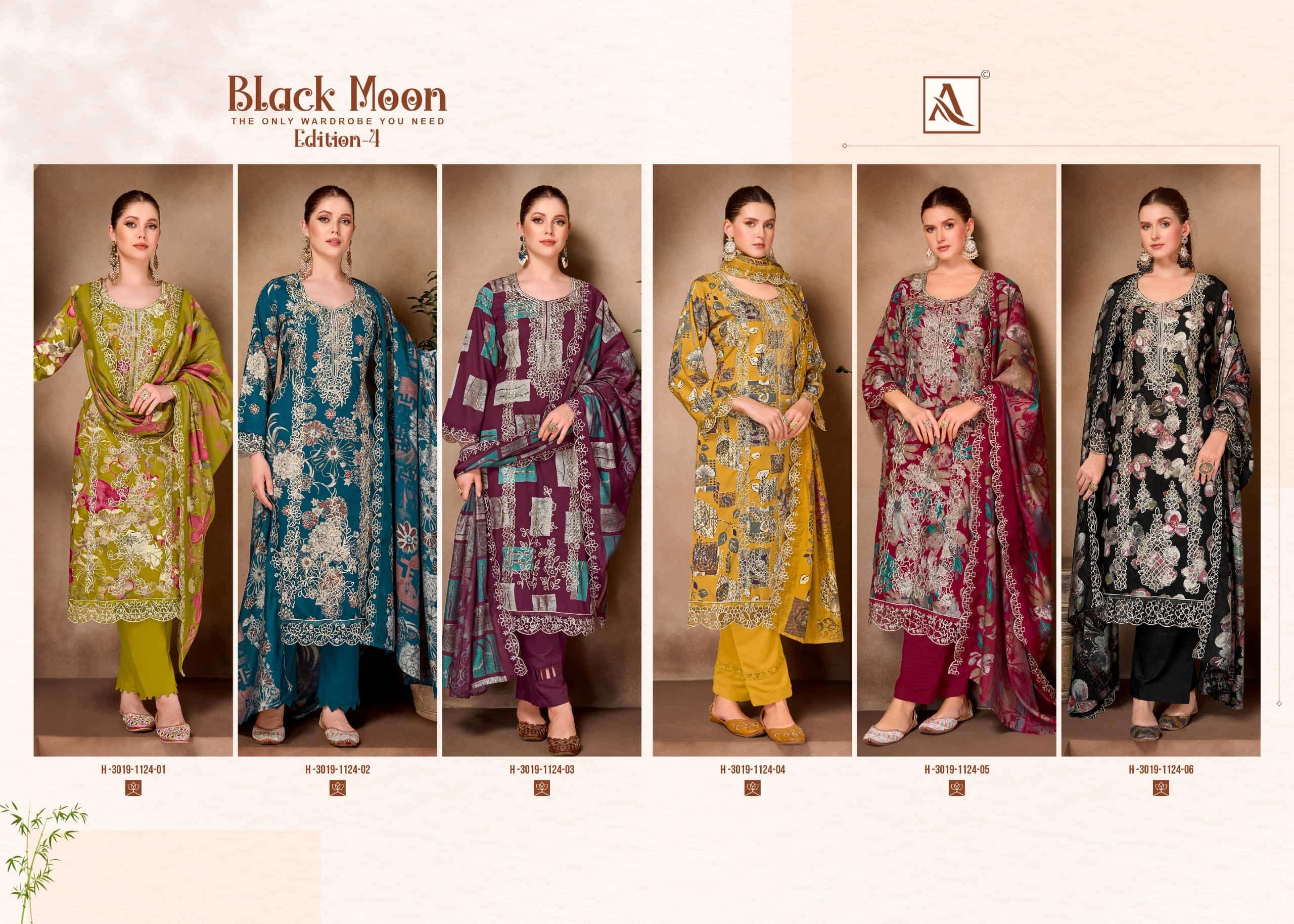 ALOK SUIT BLACK MOON VOL-4 Viscose Rayon Pakistani Suit