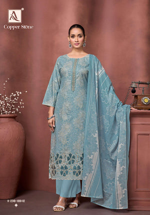 Alok Suit Copper Stone Cambric Cotton Dress Material