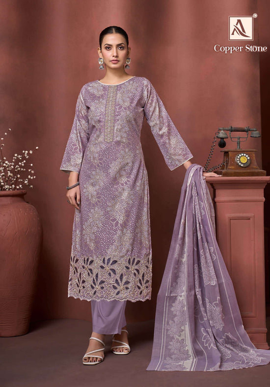 Alok Suit Copper Stone Cambric Cotton Dress Material