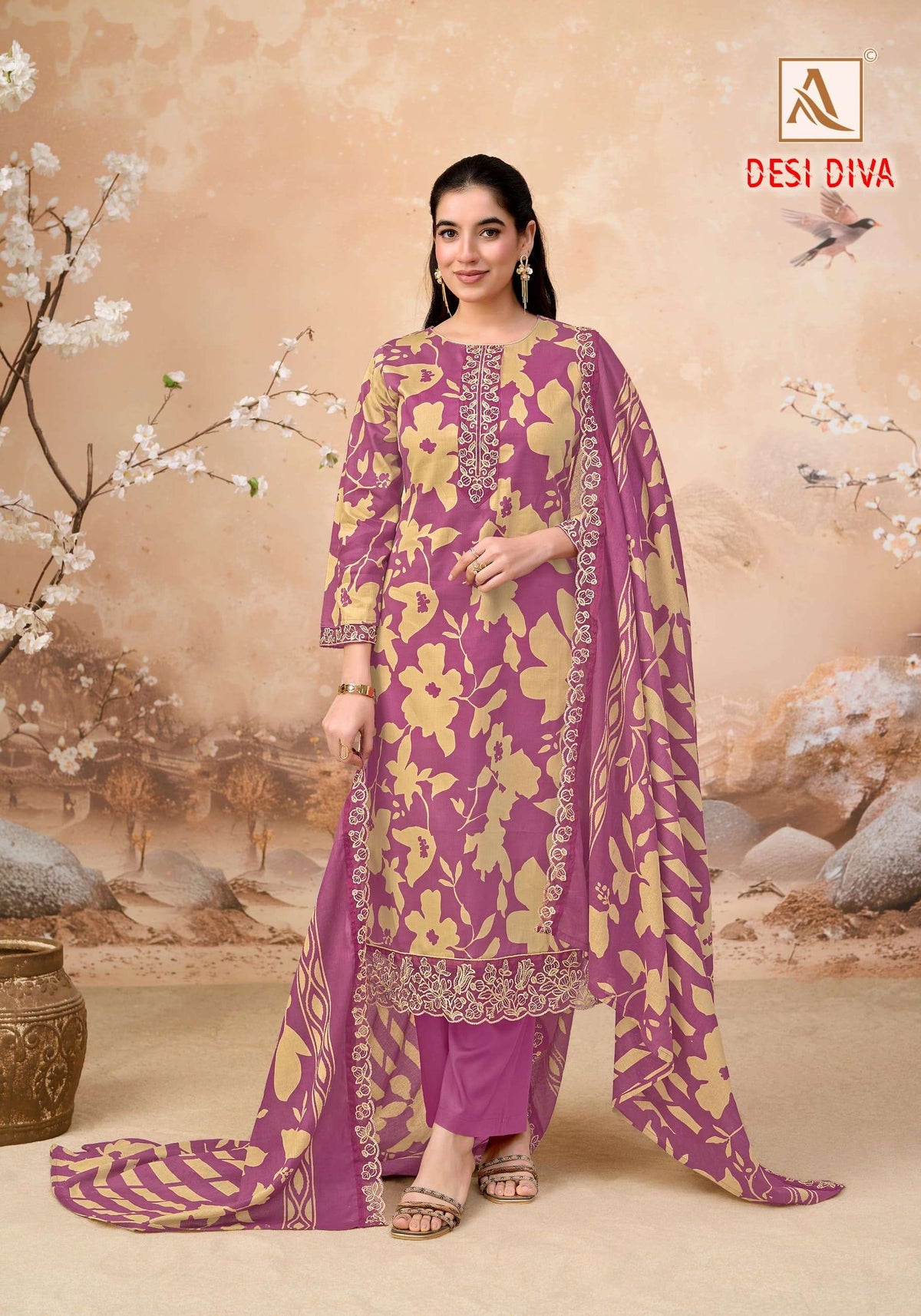 Alok Desi Diva Series Dress Material Wholesale Catalogue - Amrah Wholesale