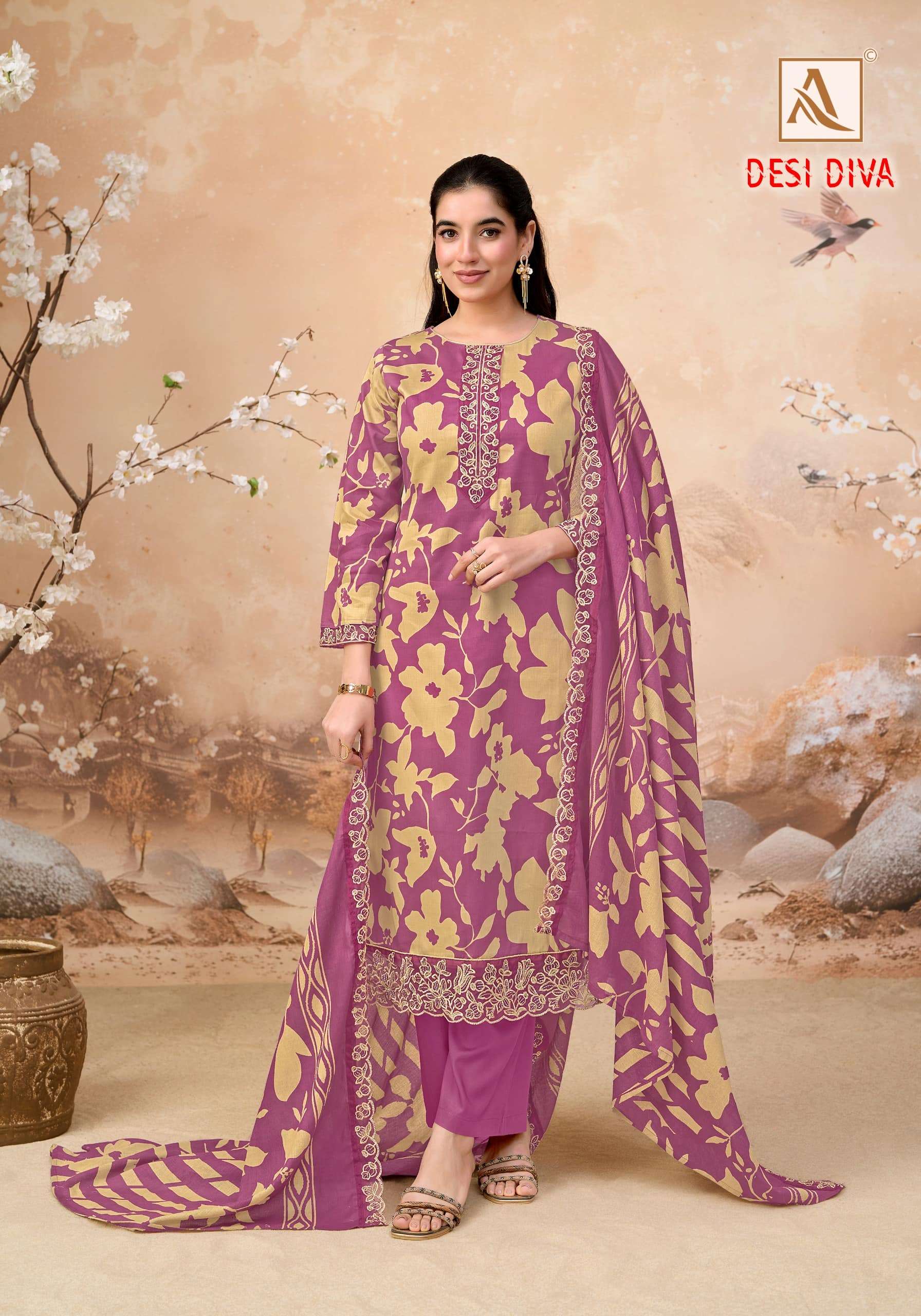 Alok Desi Diva Series Dress Material Wholesale Catalogue