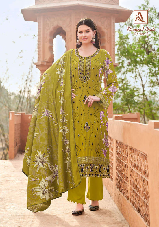Alok Suit Diamond Beats Edition 2 Rayon Dress Material