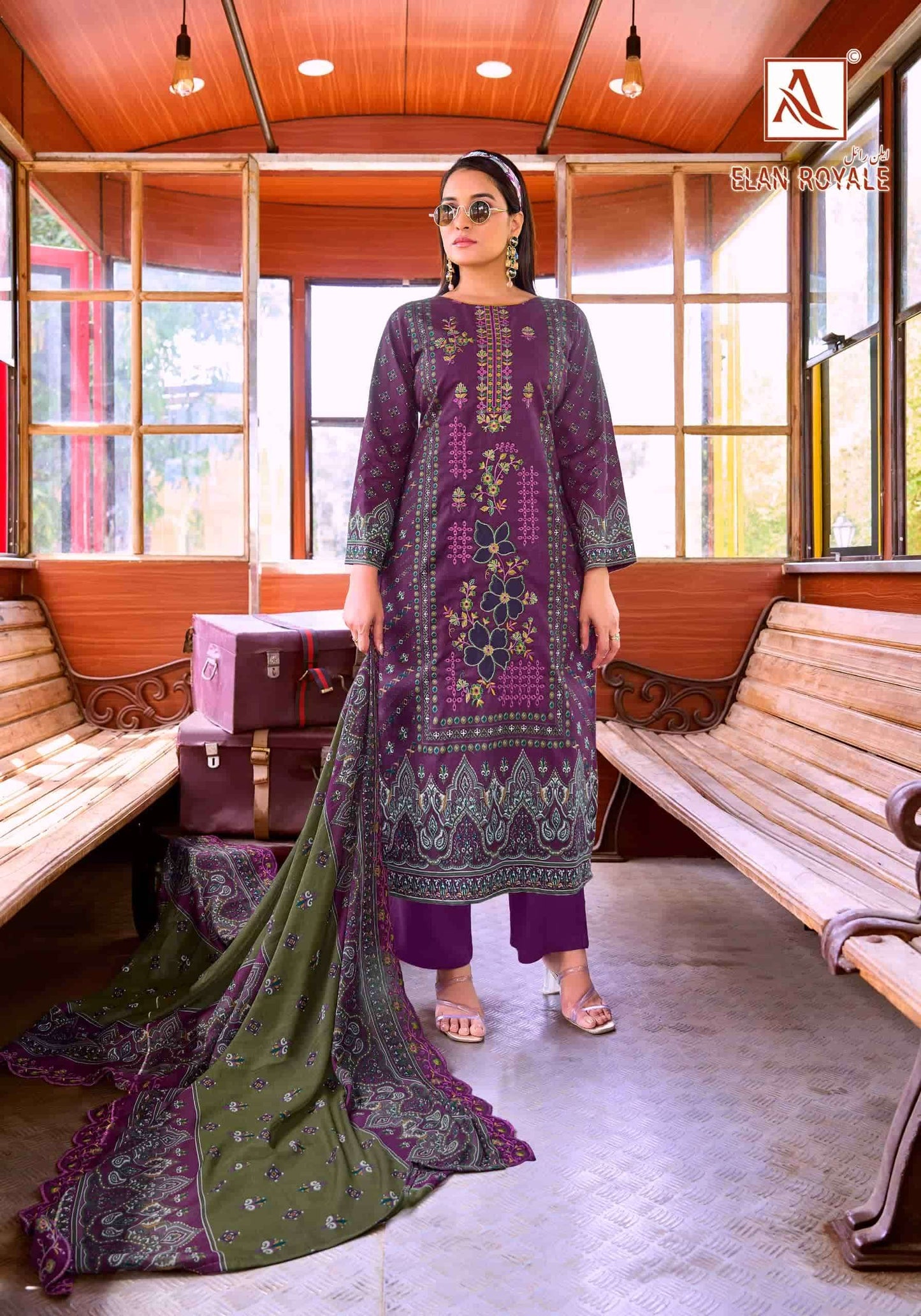 Alok Suit Elan Royale Pure Cambric Cotton Pakistani Suit
