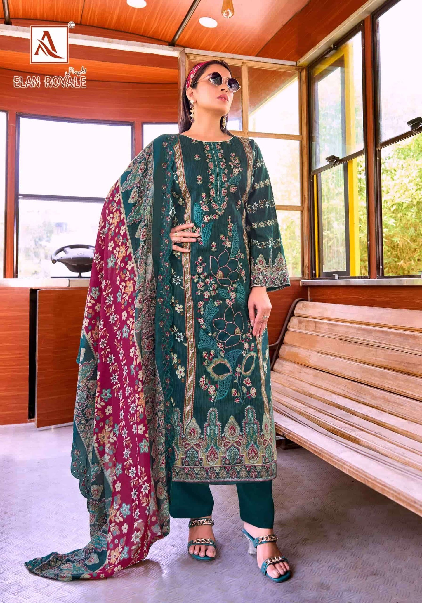 Alok Suit Elan Royale Pure Cambric Cotton Pakistani Suit