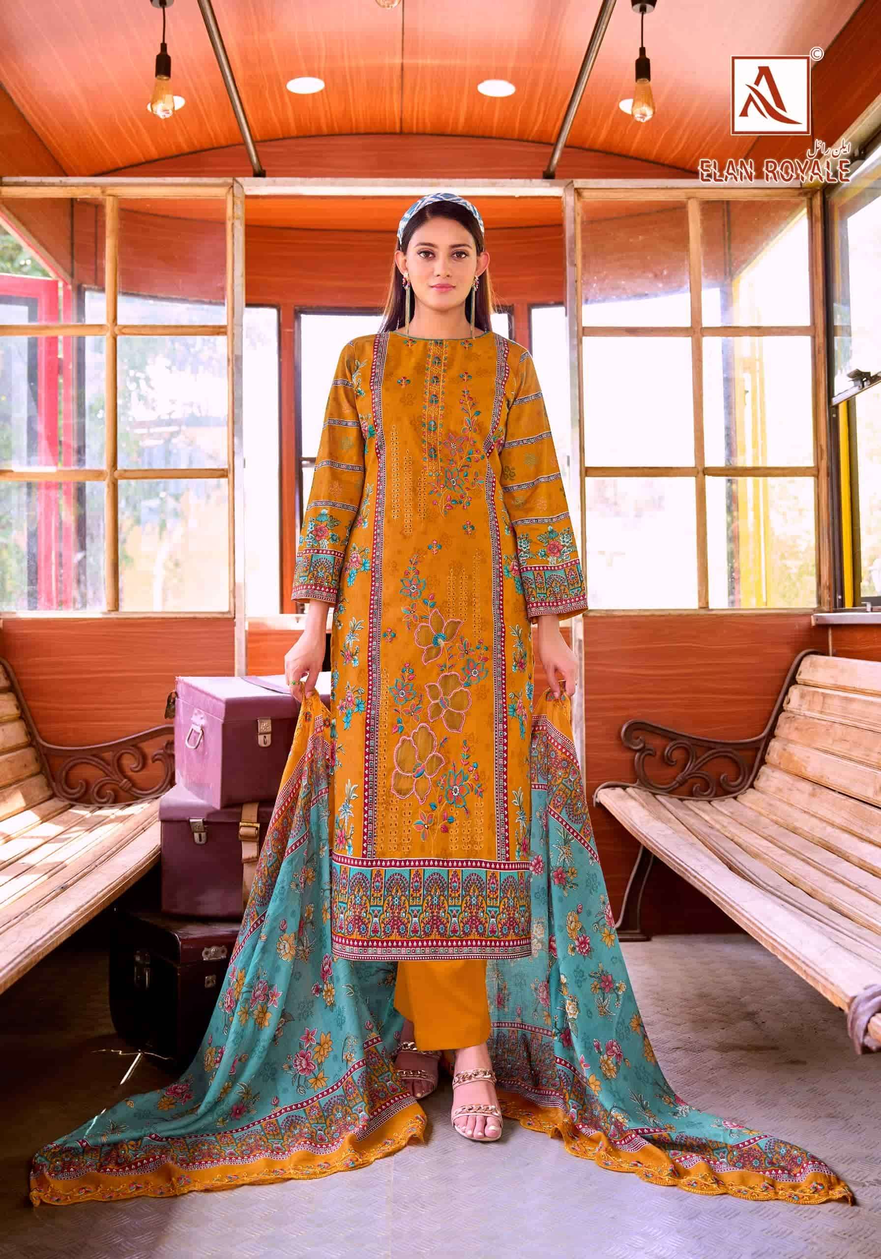 Alok Suit Elan Royale Pure Cambric Cotton Pakistani Suit