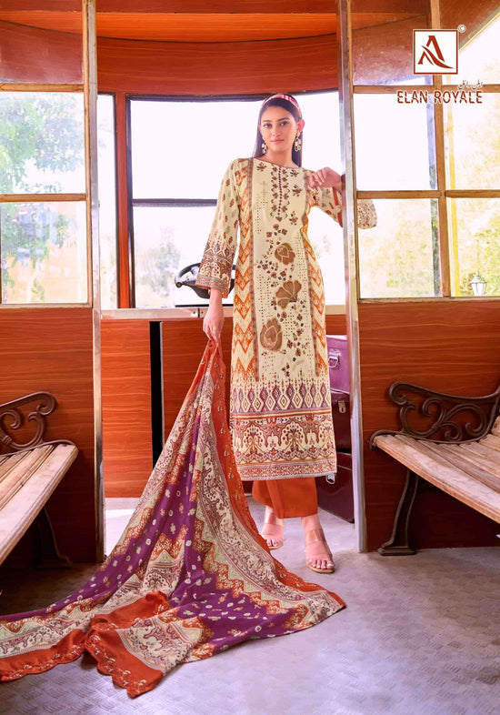 Alok Suit Elan Royale Pure Cambric Cotton Pakistani Suit